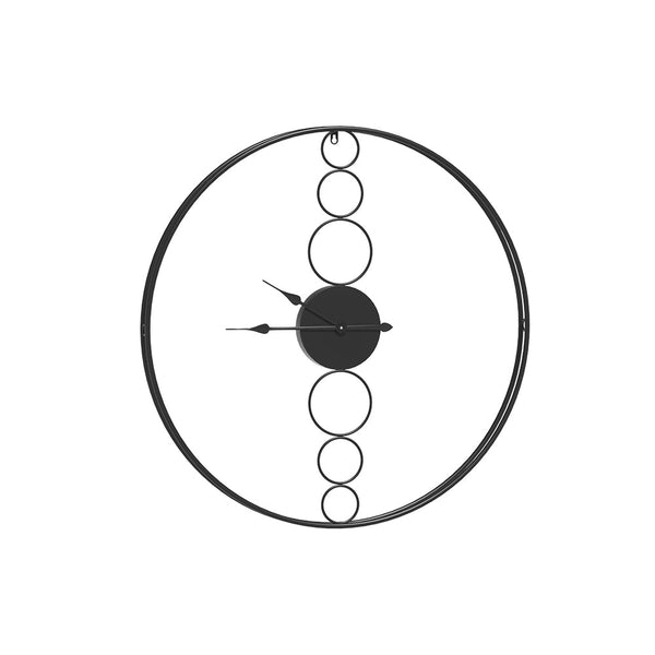 Artiss 75cm Wall Clock Large No Numeral Round Black - NuSea