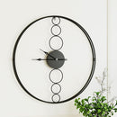 Artiss 75cm Wall Clock Large No Numeral Round Black - NuSea