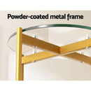 Artiss Coffee Table 45CM Round Tempered Glass Carol - NuSea