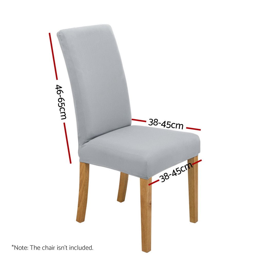 Artiss Dining Chair Covers 6x Slipcovers Spandex Stretch Banquet Wedding Grey - NuSea