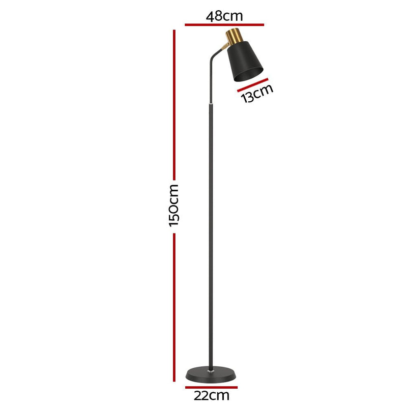 Artiss Floor Lamp LED Light Stand Modern Home Living Room Office Reading Black - NuSea
