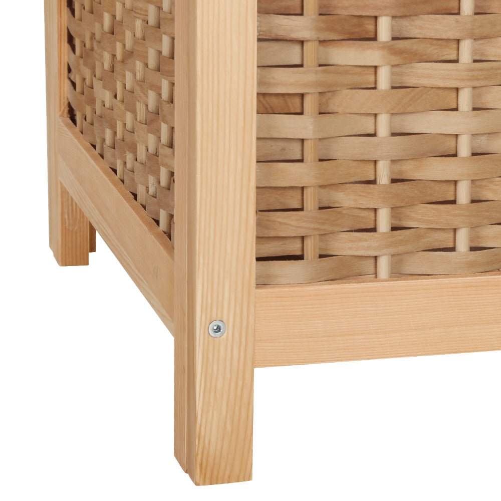 Artiss Laundry Hamper Bathroom Storage Cabinet Wooden Organiser Bag Clothes - NuSea