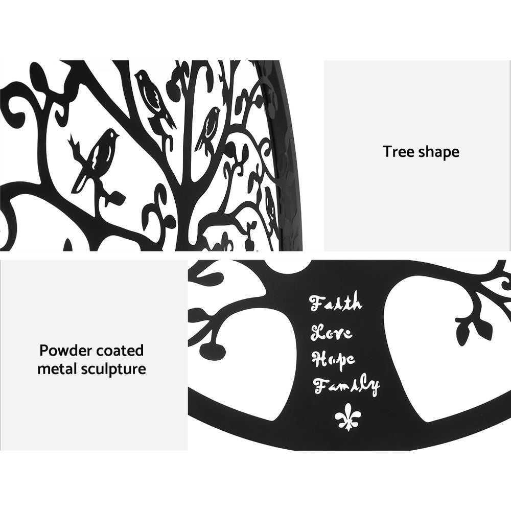 Artiss Metal Wall Art Hanging Sculpture Home Decor Leaf Tree of Life Round Frame - NuSea