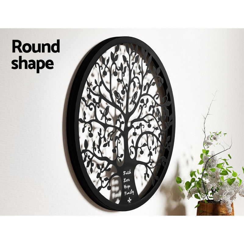 Artiss Metal Wall Art Hanging Sculpture Home Decor Leaf Tree of Life Round Frame - NuSea