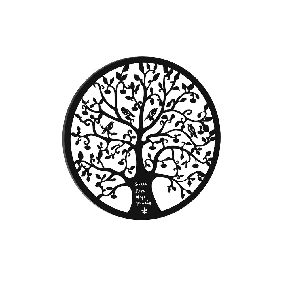 Artiss Metal Wall Art Hanging Sculpture Home Decor Leaf Tree of Life Round Frame - NuSea