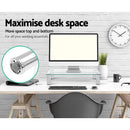 Artiss Monitor Stand Riser Computer Laptop Printer Screen Glass Display Shelf - NuSea