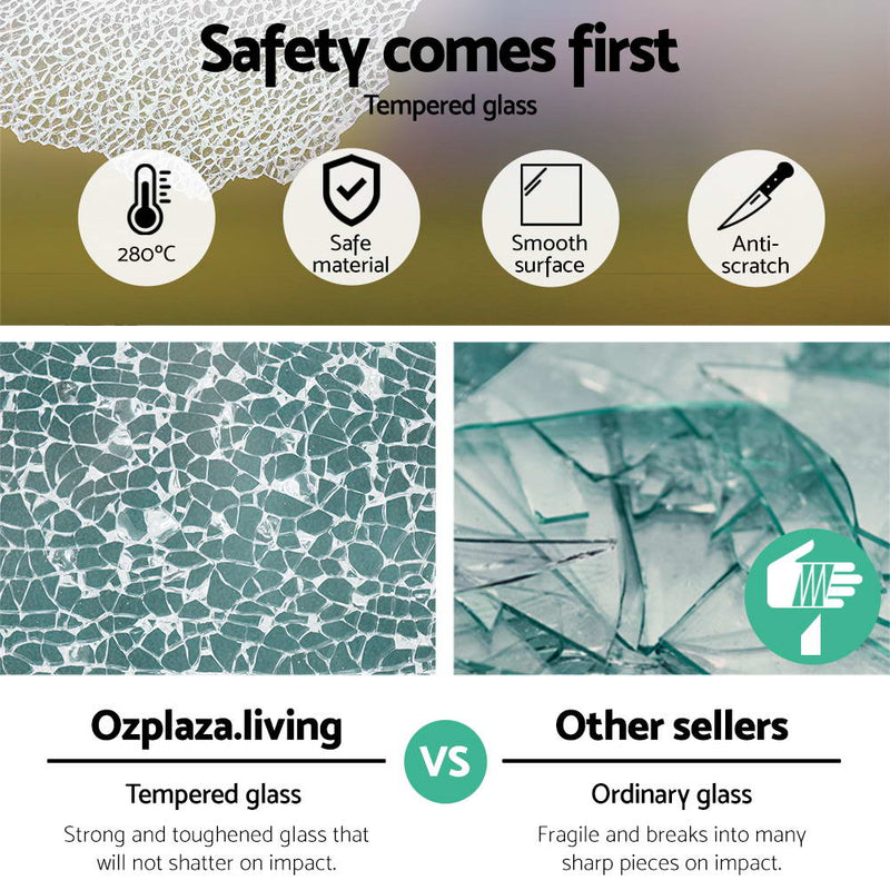 Artiss Monitor Stand Riser Computer Laptop Printer Screen Glass Display Shelf - NuSea