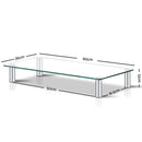 Artiss Monitor Stand Riser Computer Laptop Printer Screen Glass Display Shelf - NuSea