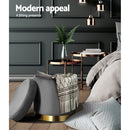 Artiss Ottoman Storage Foot Stool Round Velvet Charcoal - NuSea