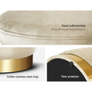 Artiss Ottoman Storage Foot Stool Round Velvet Cream - NuSea