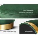 Artiss Ottoman Storage Foot Stool Round Velvet Green - NuSea