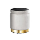 Artiss Ottoman Storage Foot Stool Round Velvet Grey - NuSea