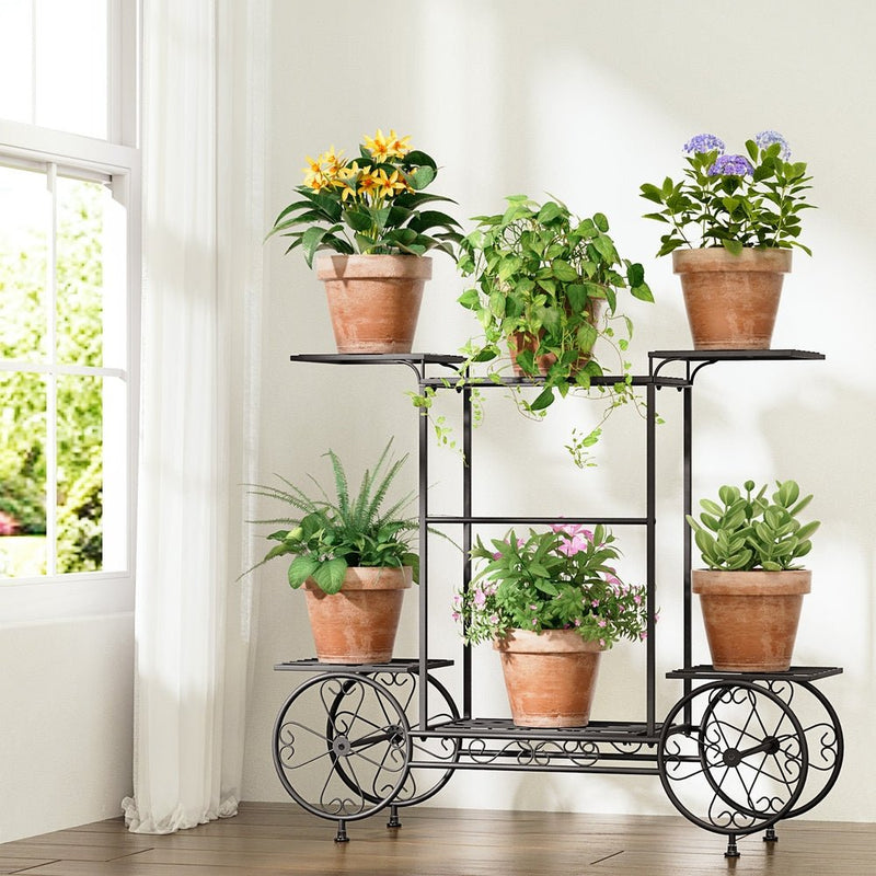 Artiss Plant Stand 6 Tier Iron 4 Wheeler - NuSea