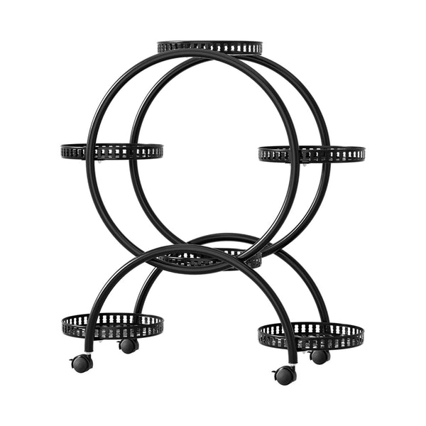 Artiss Plant Stand 6 Tier Metal Flower Pot Rack Wheels - NuSea