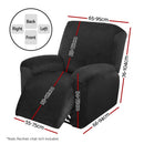 Artiss Recliner Chair Covers 1 Seater Velvet Black - NuSea
