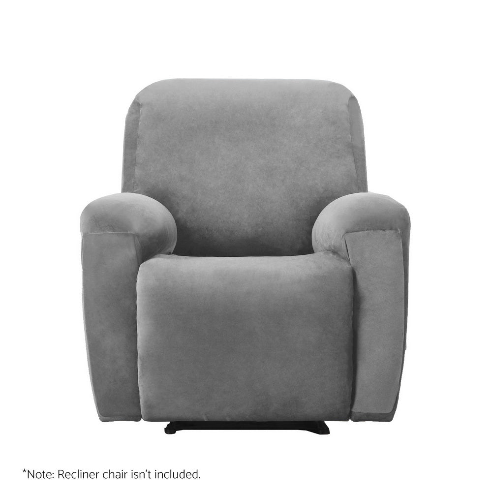 Artiss Recliner Chair Covers 1 Seater Velvet Grey - NuSea