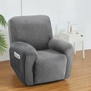 Artiss Recliner Chair Covers 1 Seater Velvet Grey - NuSea