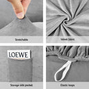 Artiss Recliner Chair Covers 1 Seater Velvet Grey - NuSea