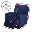 Artiss Recliner Chair Covers 1 Seater Velvet Navy - NuSea
