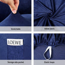 Artiss Recliner Chair Covers 1 Seater Velvet Navy - NuSea