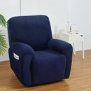 Artiss Recliner Chair Covers 1 Seater Velvet Navy - NuSea