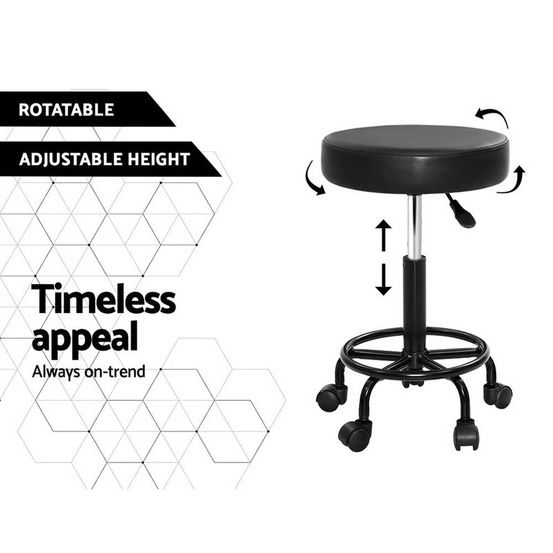 Artiss Salon Stool Round Swivel Chair - NuSea