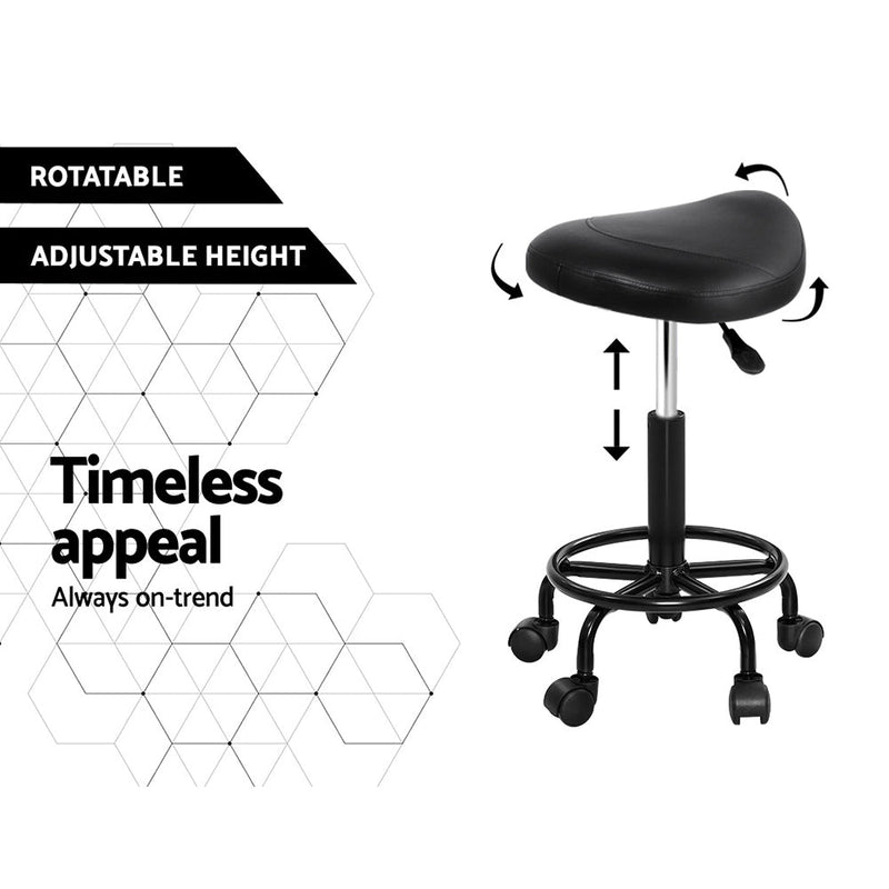 Artiss Salon Stool Saddle Swivel Chair - NuSea