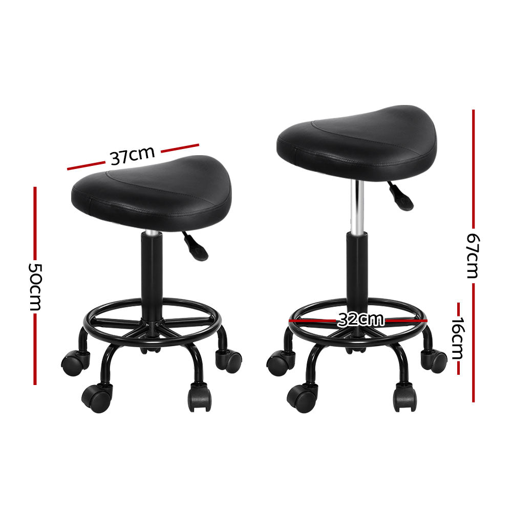 Artiss Salon Stool Saddle Swivel Chair - NuSea