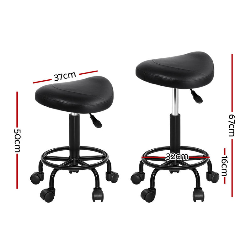 Artiss Salon Stool Saddle Swivel Chair - NuSea