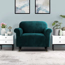 Artiss Sofa Cover Couch Covers 1 Seater Velvet Agate Green - NuSea