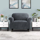 Artiss Sofa Cover Couch Covers 1 Seater Velvet Grey - NuSea
