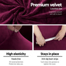 Artiss Sofa Cover Couch Covers 1 Seater Velvet Ruby Red - NuSea