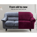Artiss Sofa Cover Couch Covers 1 Seater Velvet Ruby Red - NuSea