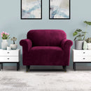 Artiss Sofa Cover Couch Covers 1 Seater Velvet Ruby Red - NuSea