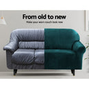 Artiss Sofa Cover Couch Covers 2 Seater Velvet Agate Green - NuSea