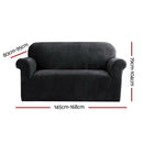 Artiss Sofa Cover Couch Covers 2 Seater Velvet Black - NuSea