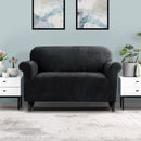 Artiss Sofa Cover Couch Covers 2 Seater Velvet Black - NuSea