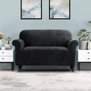 Artiss Sofa Cover Couch Covers 2 Seater Velvet Black - NuSea