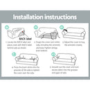 Artiss Sofa Cover Couch Covers 2 Seater Velvet Grey - NuSea