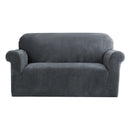 Artiss Sofa Cover Couch Covers 2 Seater Velvet Grey - NuSea