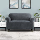 Artiss Sofa Cover Couch Covers 2 Seater Velvet Grey - NuSea