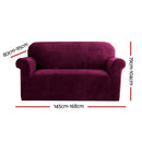 Artiss Sofa Cover Couch Covers 2 Seater Velvet Ruby Red - NuSea