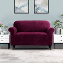 Artiss Sofa Cover Couch Covers 2 Seater Velvet Ruby Red - NuSea