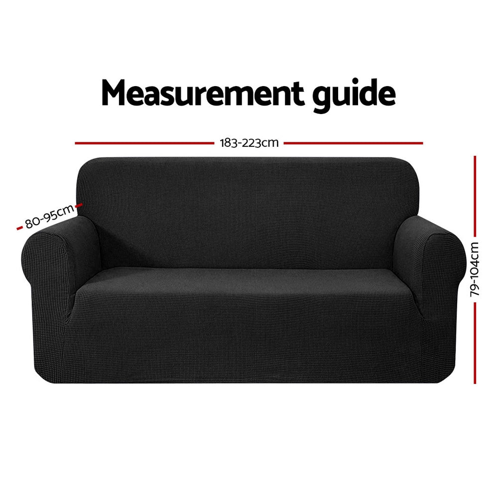 Artiss Sofa Cover Couch Covers 3 Seater High Stretch Black - NuSea