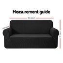 Artiss Sofa Cover Couch Covers 3 Seater High Stretch Black - NuSea