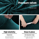 Artiss Sofa Cover Couch Covers 3 Seater Velvet Agate Green - NuSea
