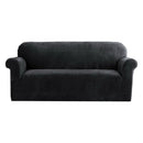 Artiss Sofa Cover Couch Covers 3 Seater Velvet Black - NuSea