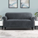 Artiss Sofa Cover Couch Covers 3 Seater Velvet Grey - NuSea