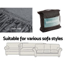 Artiss Sofa Cover Couch Covers 3 Seater Velvet Grey - NuSea