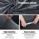 Artiss Sofa Cover Couch Covers 3 Seater Velvet Grey - NuSea